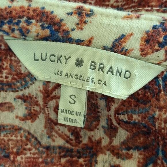 Lucky Brand Shirt Women's Small Bohemian Hippie Cottagecore Prairiecore Country - Picture 2 of 8